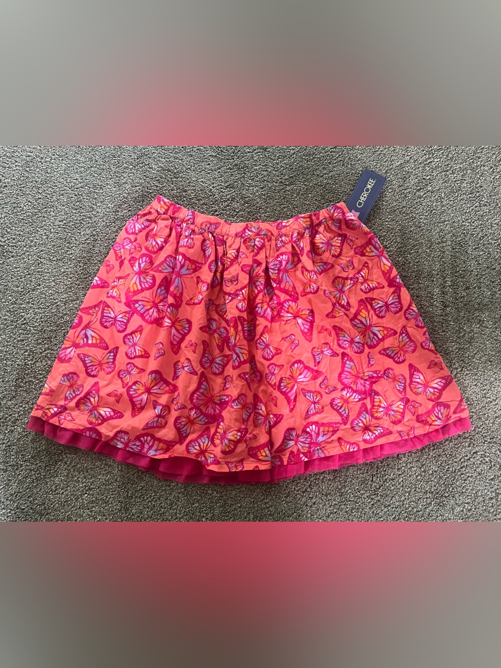 Cherokee NWT Pink Butterfly Print Skirt